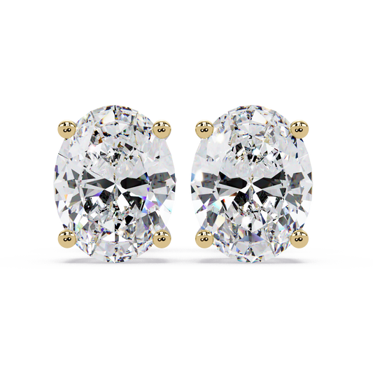 2ct Oval Cut Lab Diamond Stud Earrings