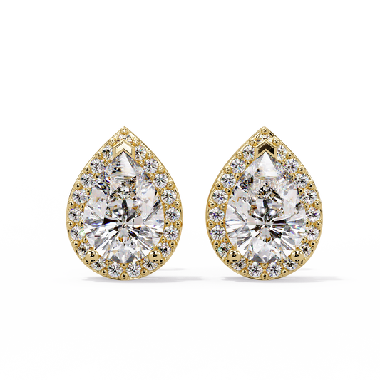 1.27 CT Lab Diamond Pear Cut Stud Earring