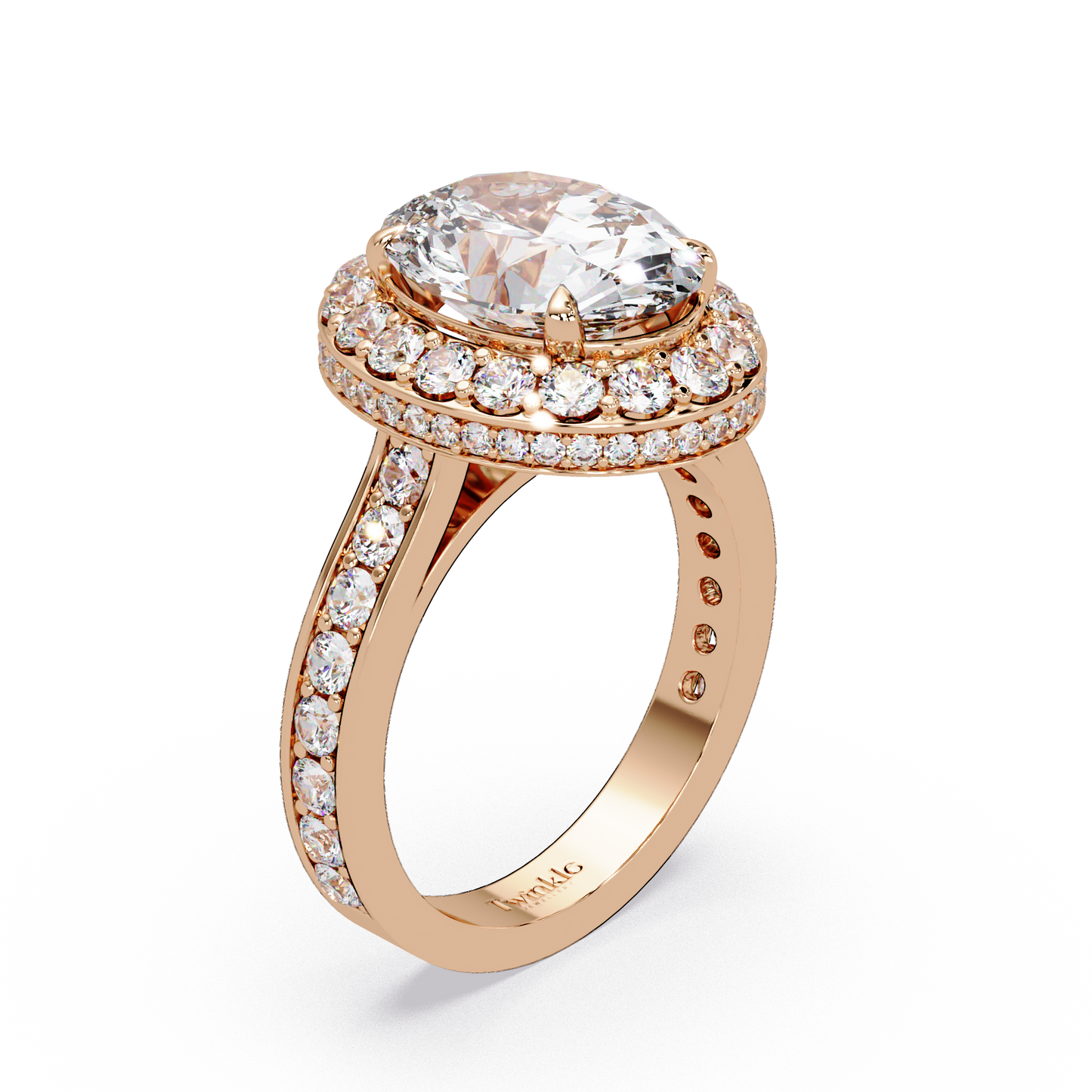 5.01 CT Oval Cut Hidden Halo Lab Diamond Ring