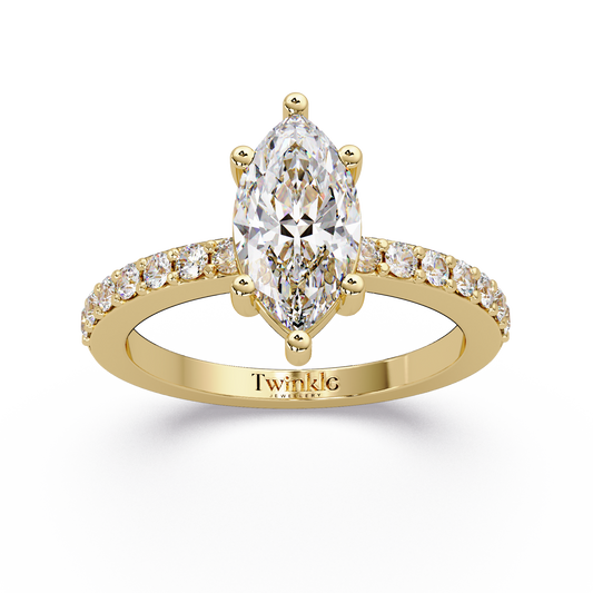 1.48 CT Marquise Shape Lab Diamond Ring