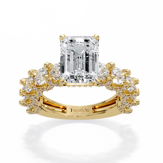 7.62 CT Emerald Shape Lab Diamond Ring