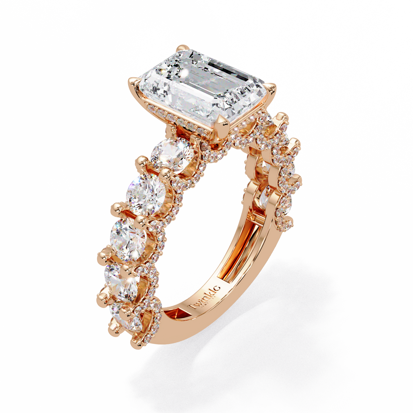 7.62 CT Emerald Shape Lab Diamond Ring