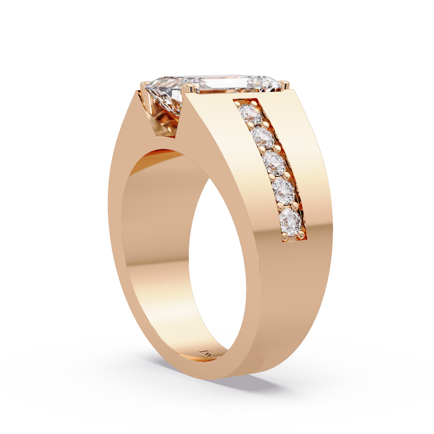 6 CT Emerald Cut Lab Diamond Men's Ring