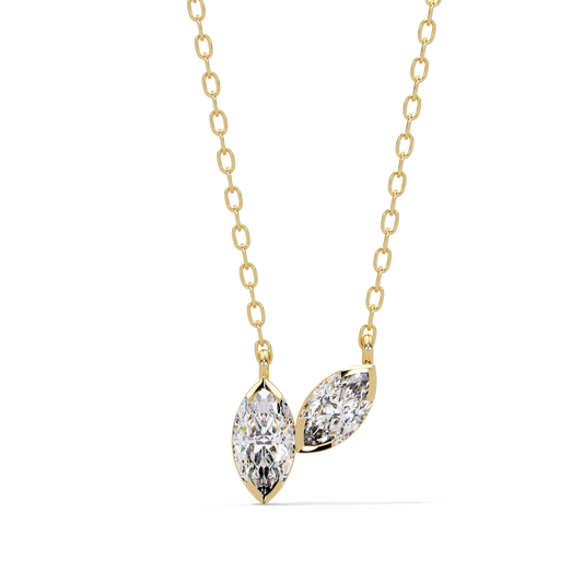 Marquise Toi et Moi Necklace