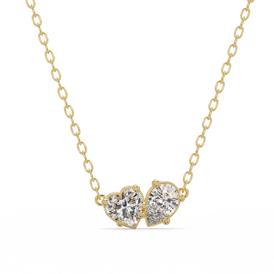 Heart & Pear Toi et Moi Necklace