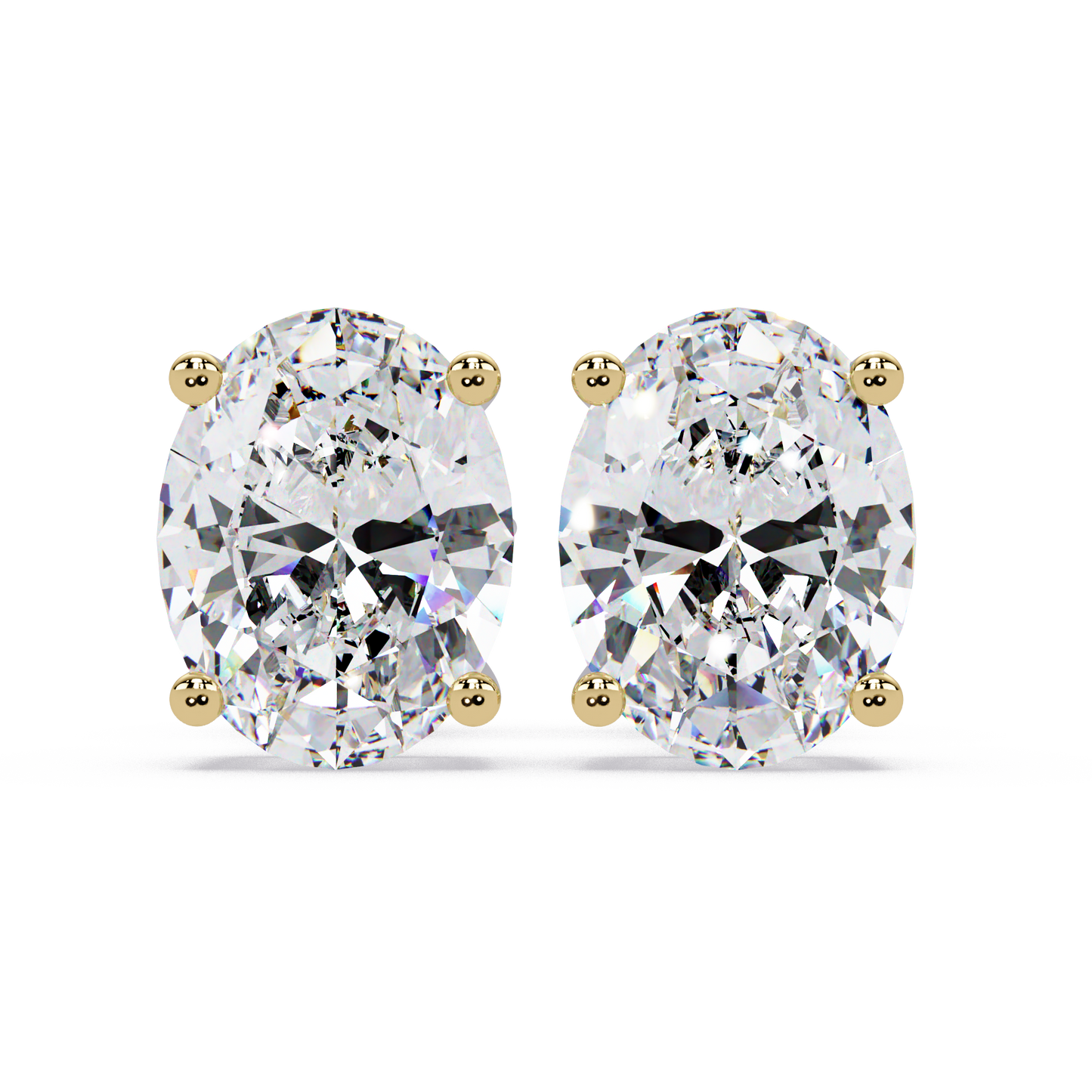 2ct Oval Cut Lab Diamond Stud Earrings