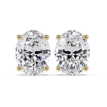 2ct Oval Cut Lab Diamond Stud Earrings
