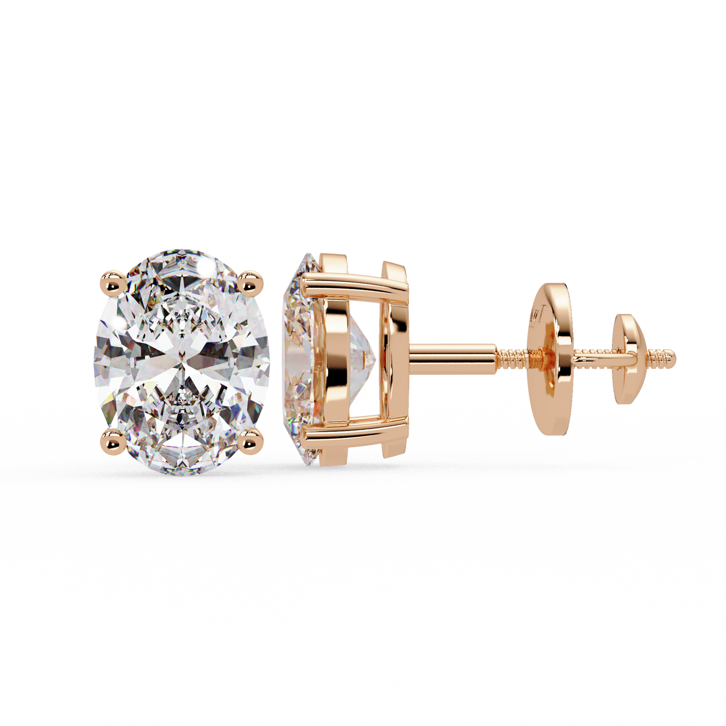 2ct Oval Cut Lab Diamond Stud Earrings