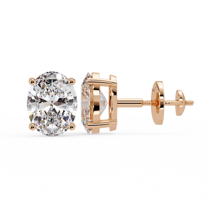 2ct Oval Cut Lab Diamond Stud Earrings