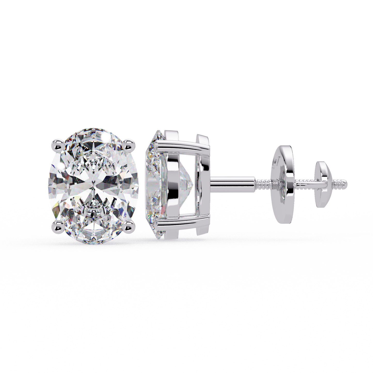 2ct Oval Cut Lab Diamond Stud Earrings