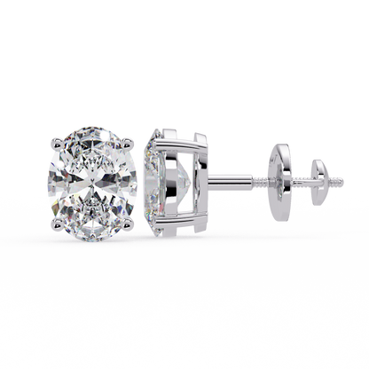 2ct Oval Cut Lab Diamond Stud Earrings