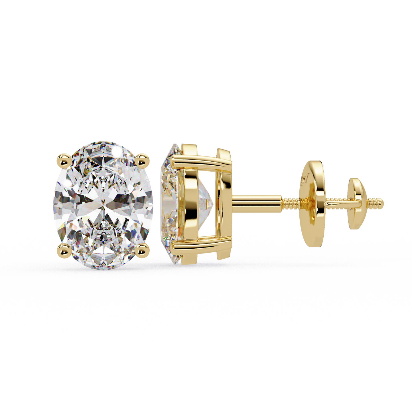 2ct Oval Cut Lab Diamond Stud Earrings