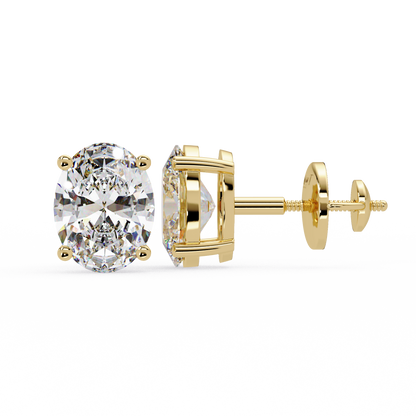 2ct Oval Cut Lab Diamond Stud Earrings