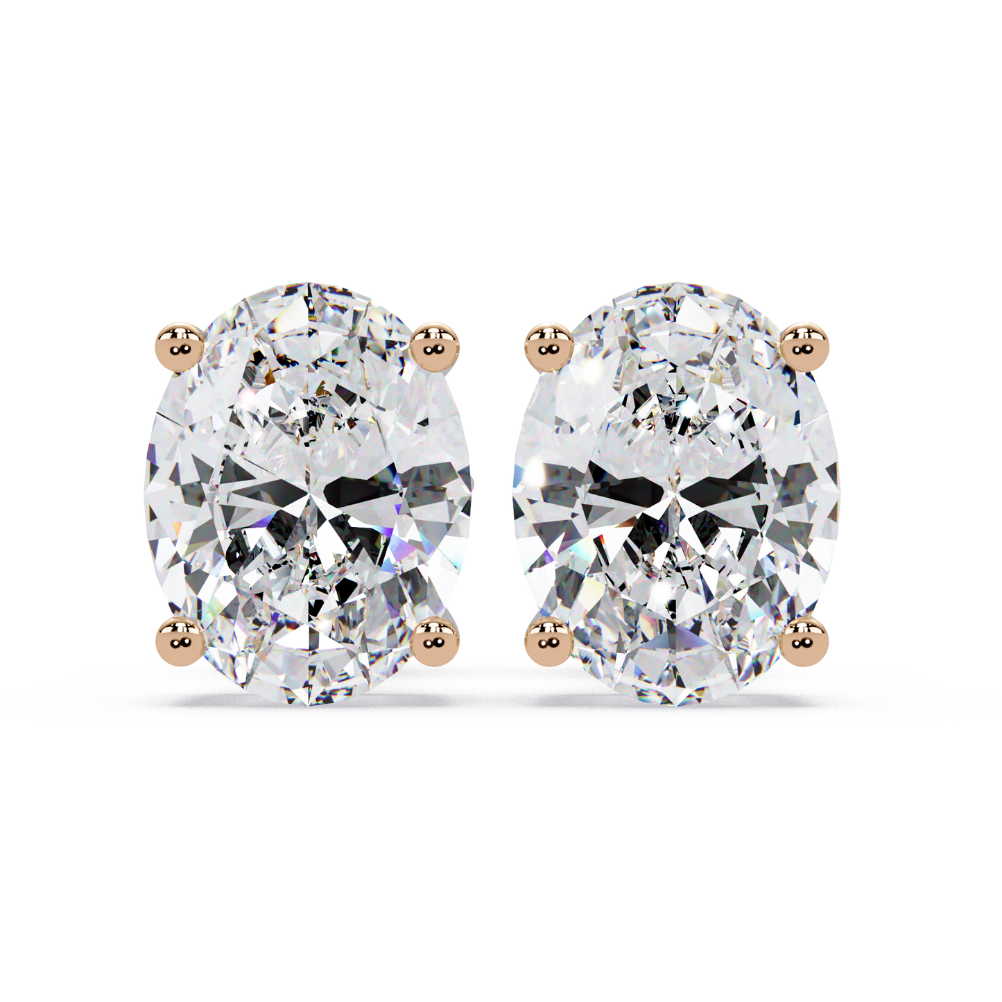 2ct Oval Cut Lab Diamond Stud Earrings