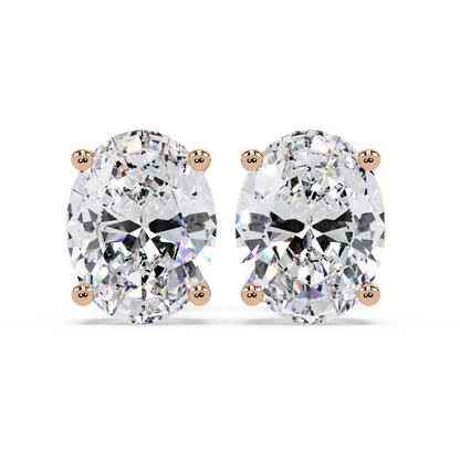 2ct Oval Cut Lab Diamond Stud Earrings