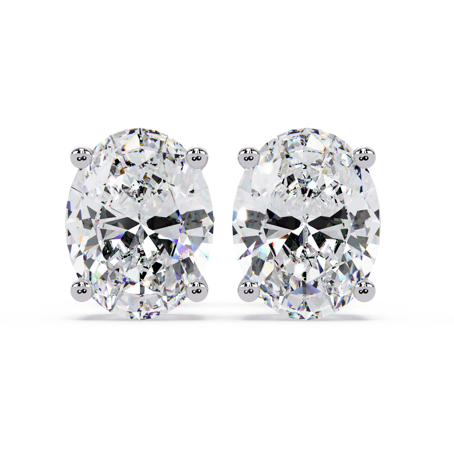 2ct Oval Cut Lab Diamond Stud Earrings