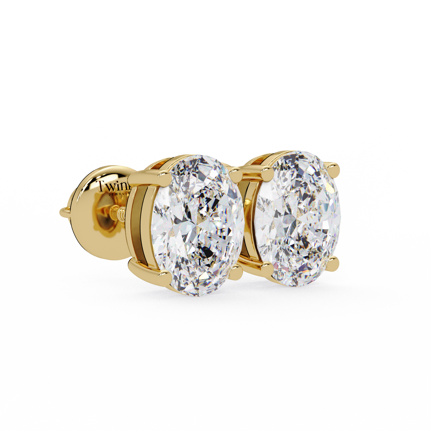 2ct Oval Cut Lab Diamond Stud Earrings