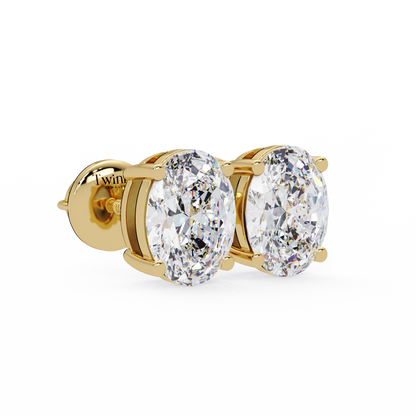 2ct Oval Cut Lab Diamond Stud Earrings