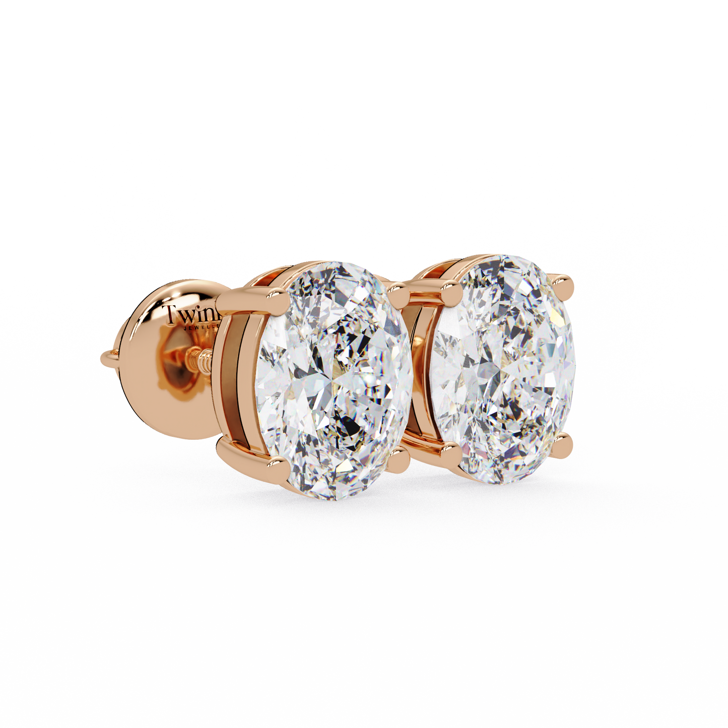 2ct Oval Cut Lab Diamond Stud Earrings
