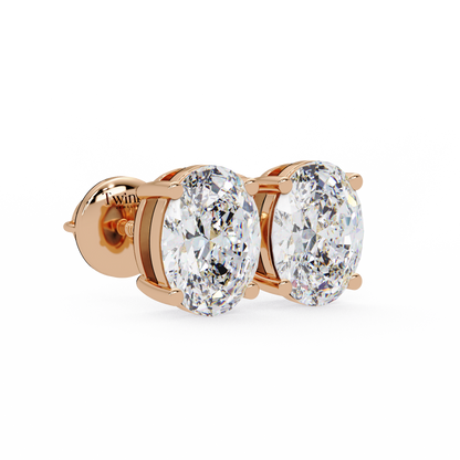 2ct Oval Cut Lab Diamond Stud Earrings