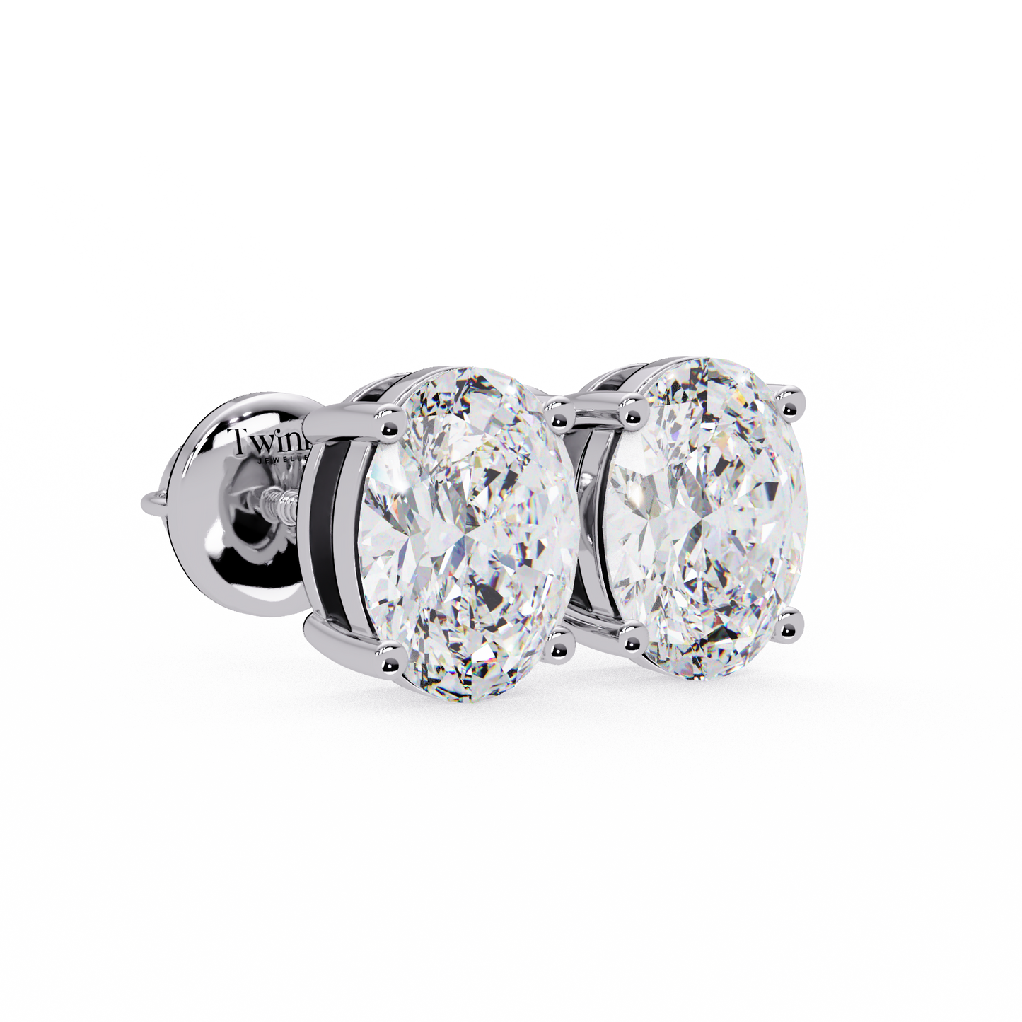 2ct Oval Cut Lab Diamond Stud Earrings