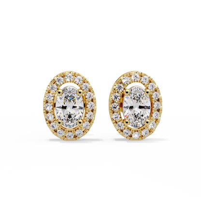 1.32ct Lab Diamond Oval Cut Stud Earrings