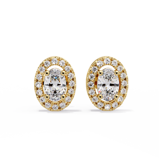 1.32ct Lab Diamond Oval Cut Stud Earrings