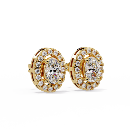 1.32ct Lab Diamond Oval Cut Stud Earrings