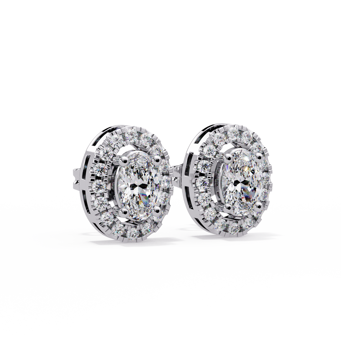 1.32ct Lab Diamond Oval Cut Stud Earrings