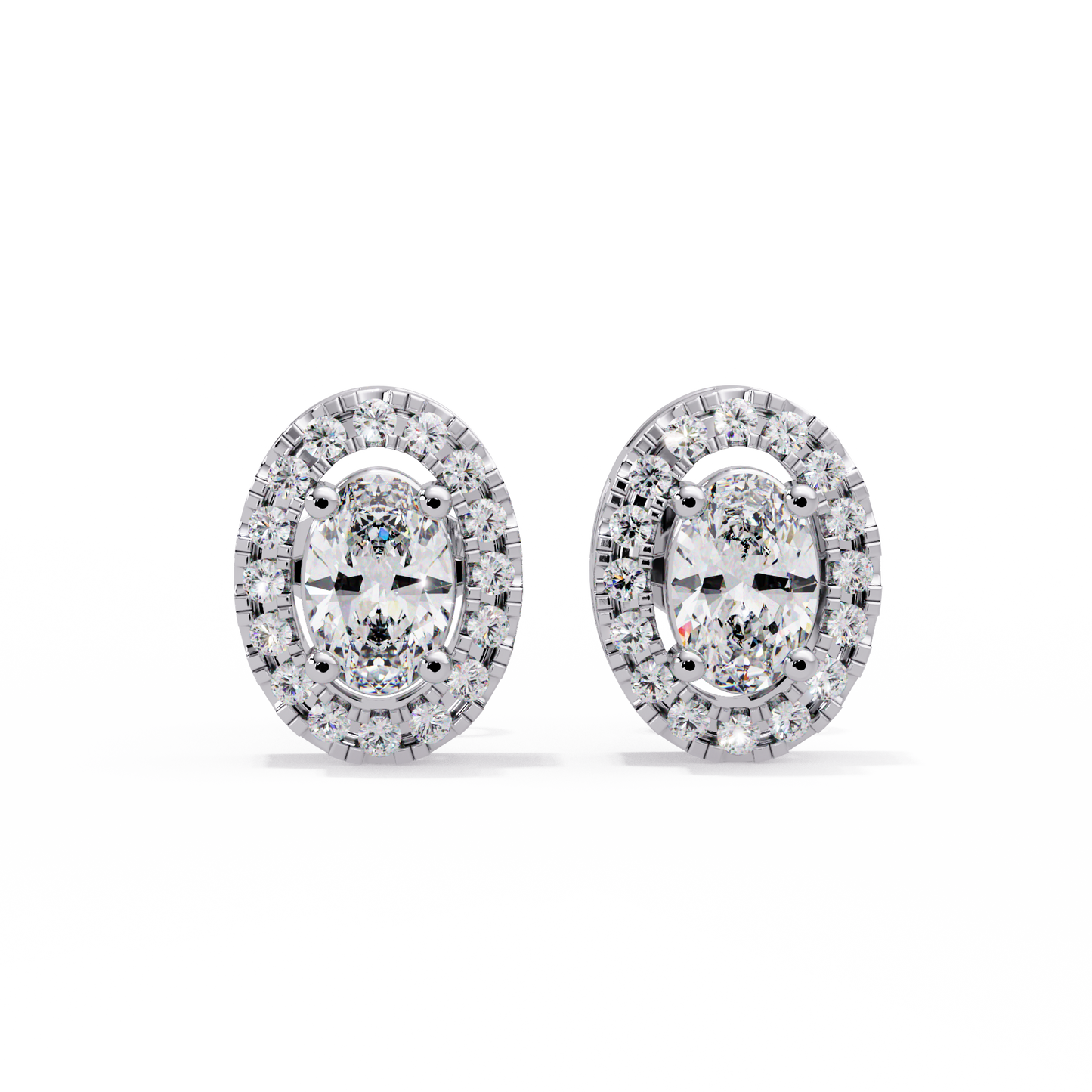 1.32ct Lab Diamond Oval Cut Stud Earrings
