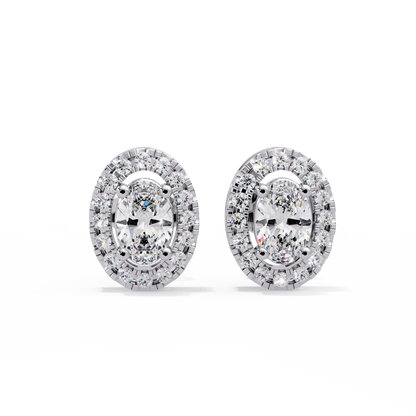 1.32ct Lab Diamond Oval Cut Stud Earrings