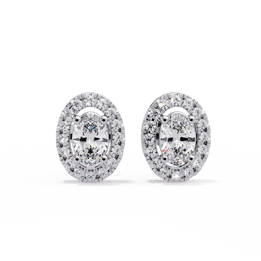 1.32ct Lab Diamond Oval Cut Stud Earrings