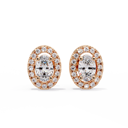 1.32ct Lab Diamond Oval Cut Stud Earrings