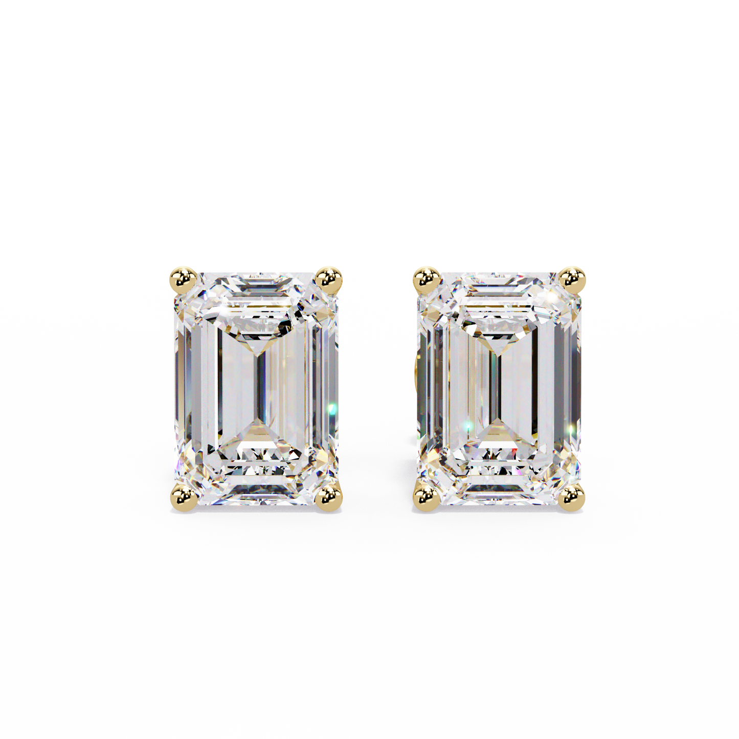 2 CT Emerald Pair Solitaire Lab Diamond Earrings