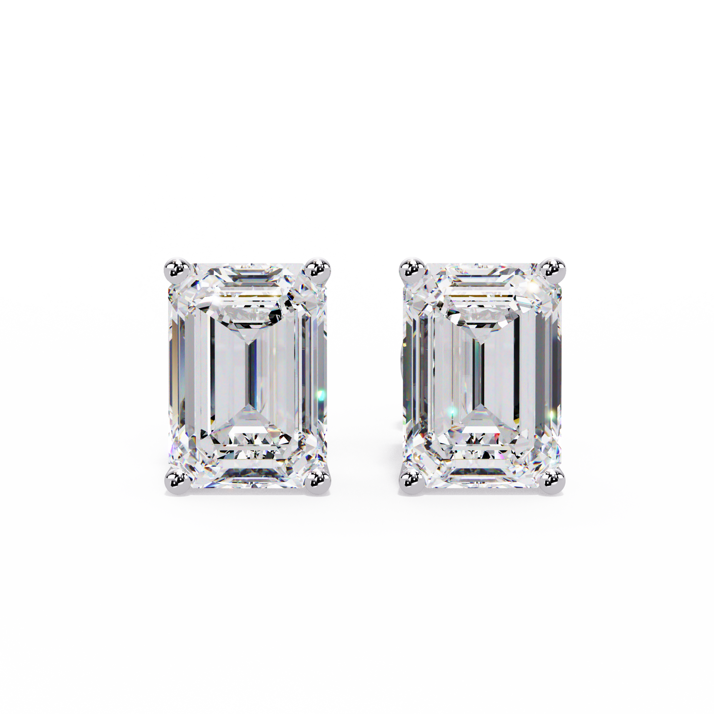 2 CT Emerald Pair Solitaire Lab Diamond Earrings