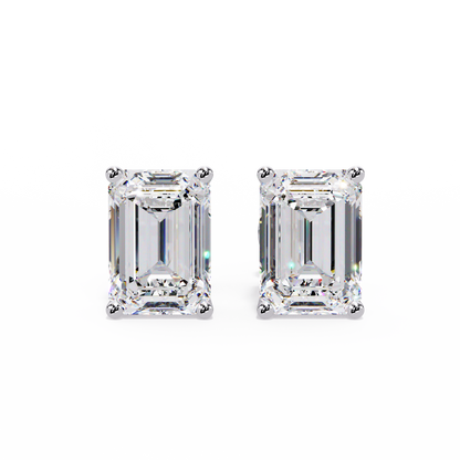 2 CT Emerald Pair Solitaire Lab Diamond Earrings
