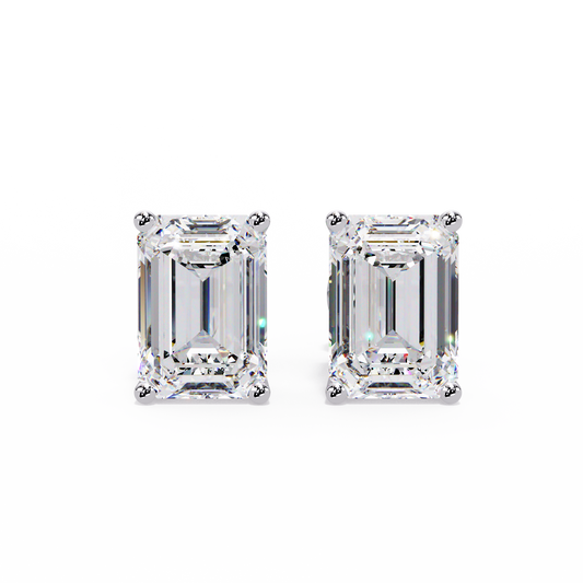 2 CT Emerald Pair Solitaire Lab Diamond Earrings