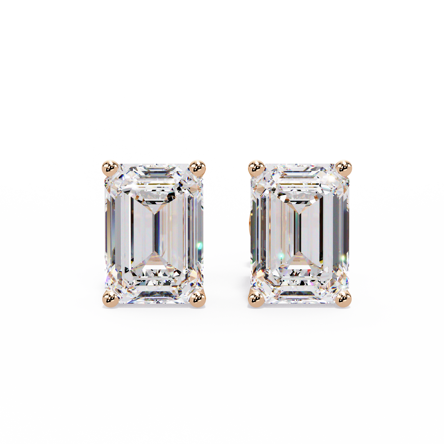 2 CT Emerald Pair Solitaire Lab Diamond Earrings