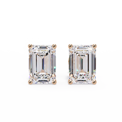 2 CT Emerald Pair Solitaire Lab Diamond Earrings