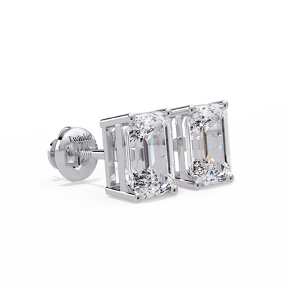 2 CT Emerald Pair Solitaire Lab Diamond Earrings