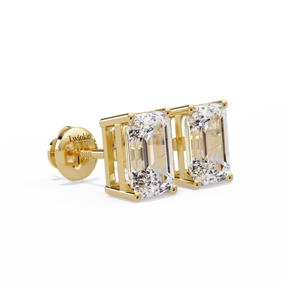 2 CT Emerald Pair Solitaire Lab Diamond Earrings