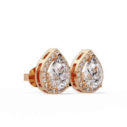 1.27 CT Lab Diamond Pear Cut Stud Earring