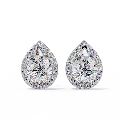1.27 CT Lab Diamond Pear Cut Stud Earring