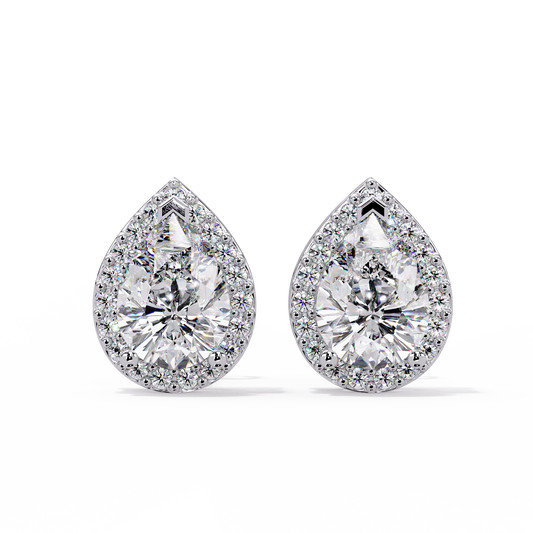 1.27 CT Lab Diamond Pear Cut Stud Earring
