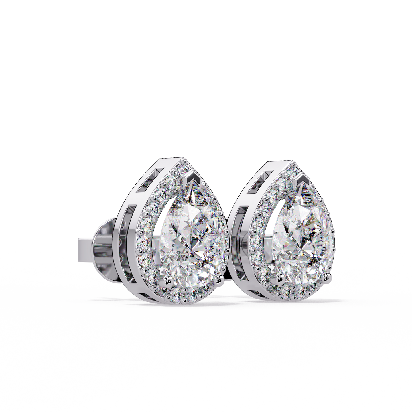 1.27 CT Lab Diamond Pear Cut Stud Earring