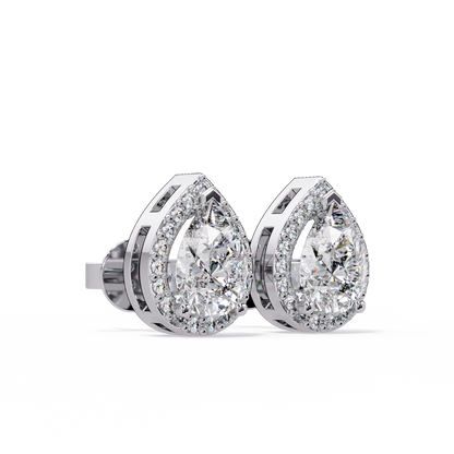 1.27 CT Lab Diamond Pear Cut Stud Earring