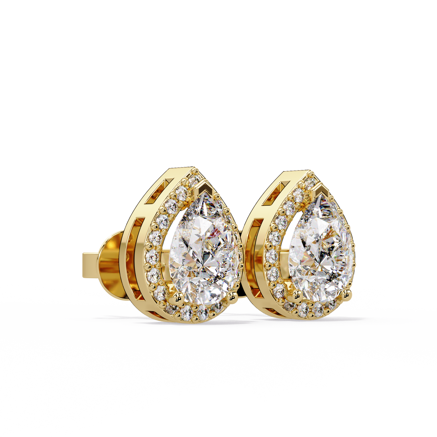 1.27 CT Lab Diamond Pear Cut Stud Earring