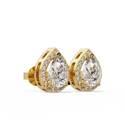 1.27 CT Lab Diamond Pear Cut Stud Earring