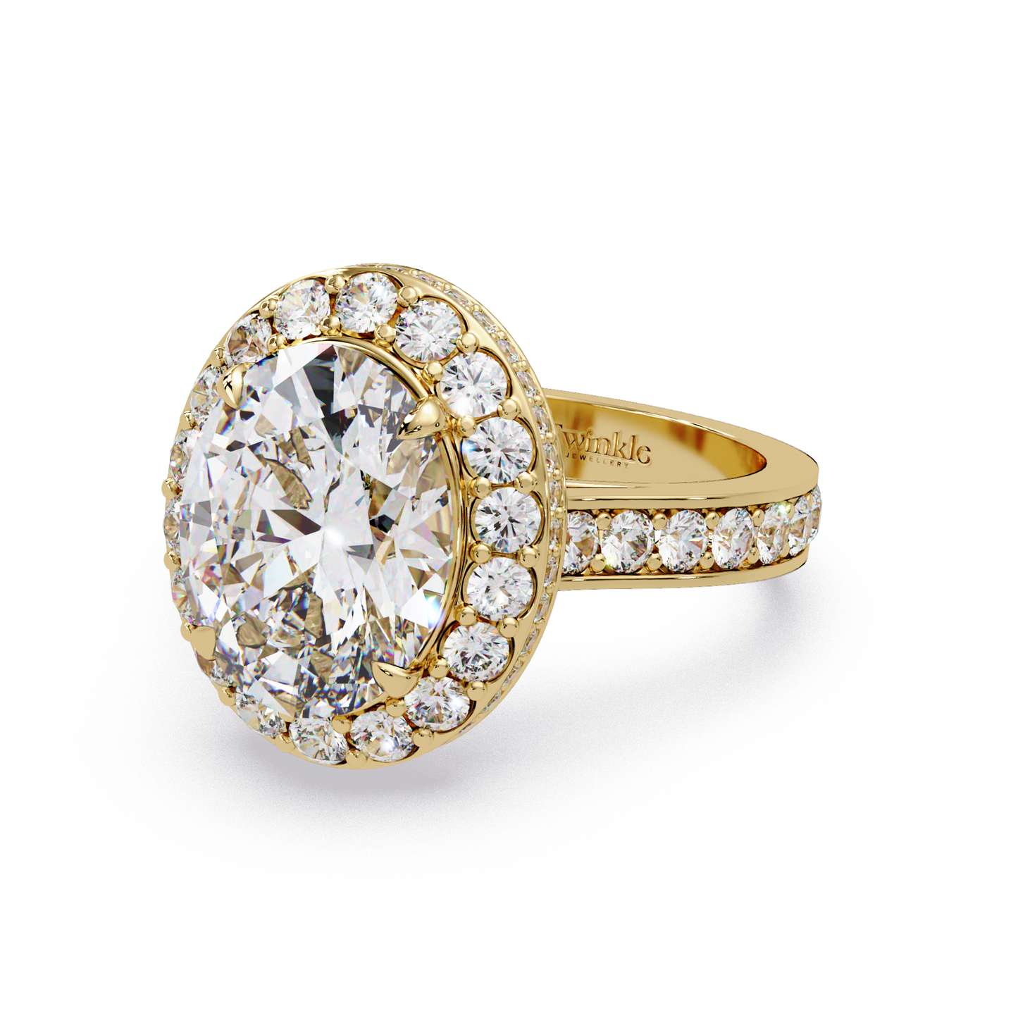 5.01 CT Oval Cut Hidden Halo Lab Diamond Ring