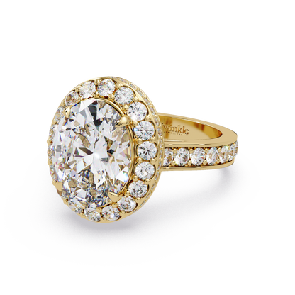 5.01 CT Oval Cut Hidden Halo Lab Diamond Ring